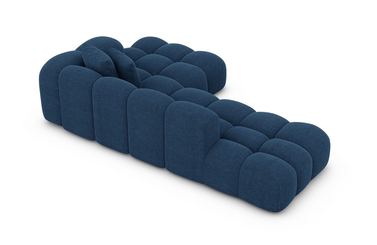 Stoff Ecksofa Formentera Lounge L-Form Blau