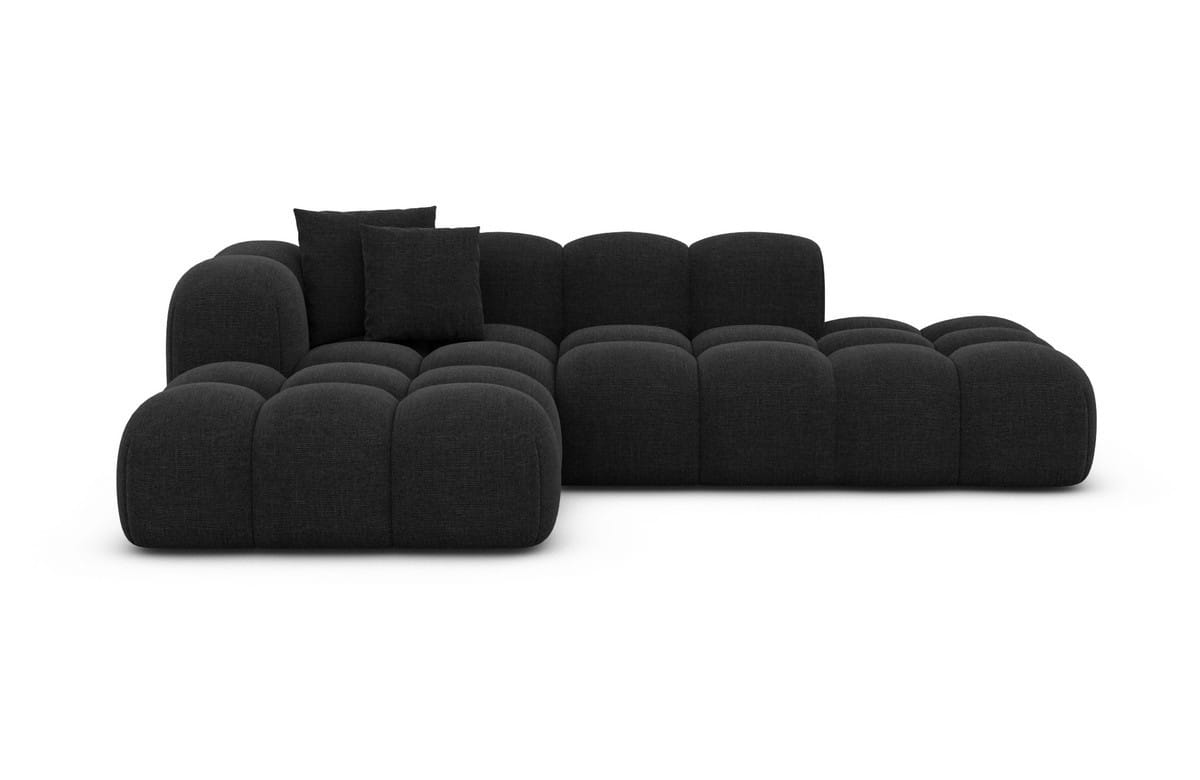 Stoff Ecksofa Formentera Lounge L-Form Schwarz