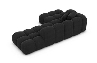 Stoff Ecksofa Formentera Lounge L-Form Schwarz
