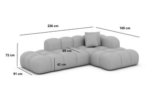 Stoff Ecksofa Formentera Lounge L-Form Schwarz