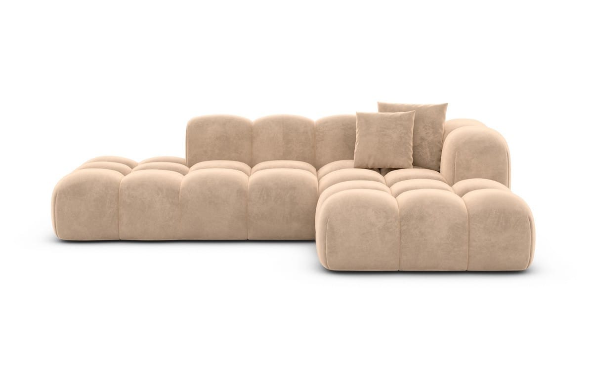 Stoff Ecksofa Formentera Lounge L-Form Beige