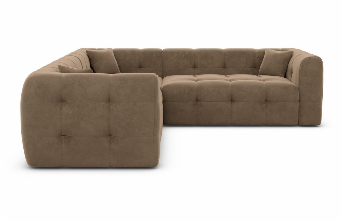 Stoff Ecksofa Sevilla L-Form Braun