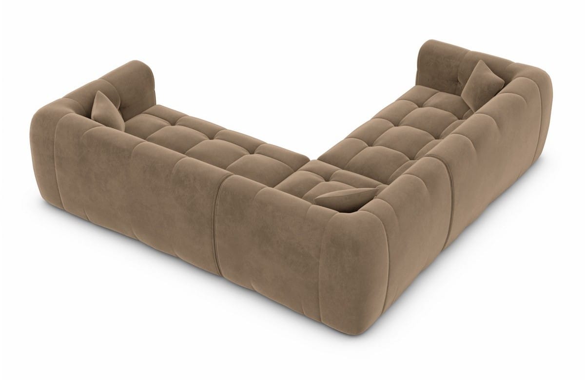 Stoff Ecksofa Sevilla L-Form Braun