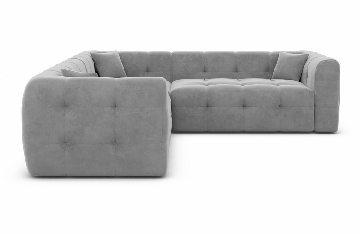 Stoff Ecksofa Sevilla L-Form Hellgrau