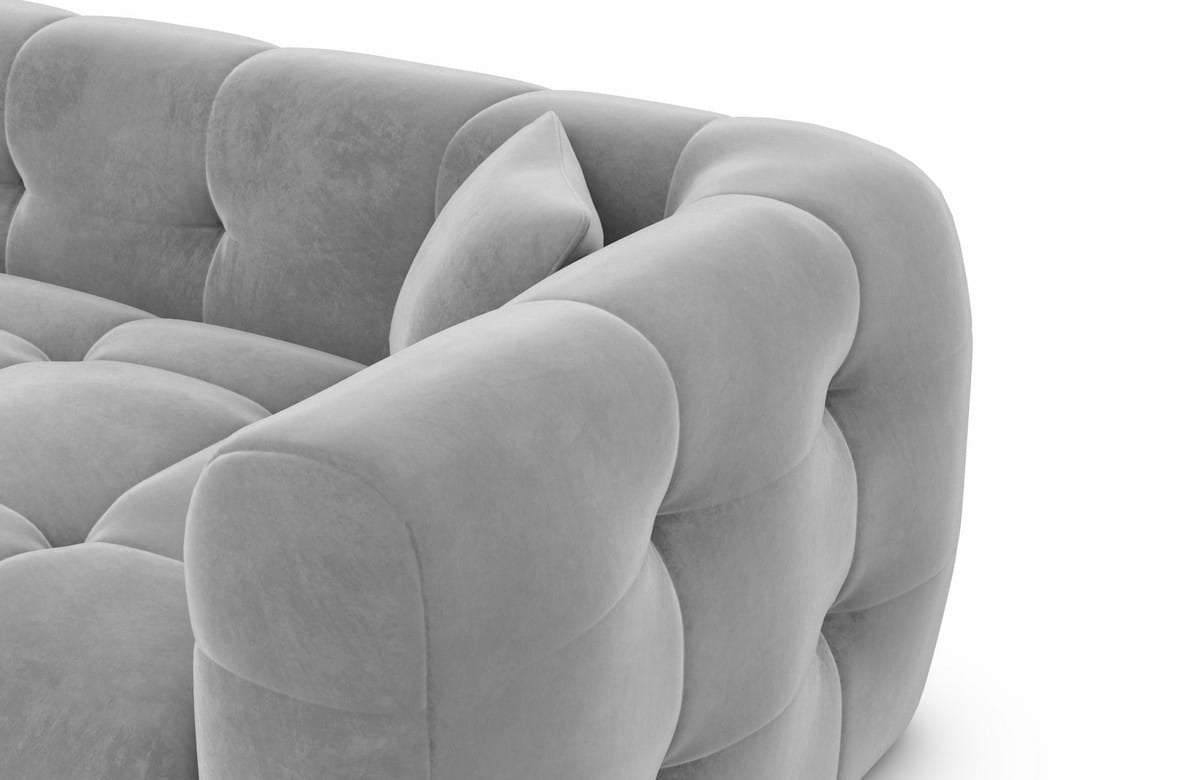 Stoff Ecksofa Sevilla L-Form Hellgrau