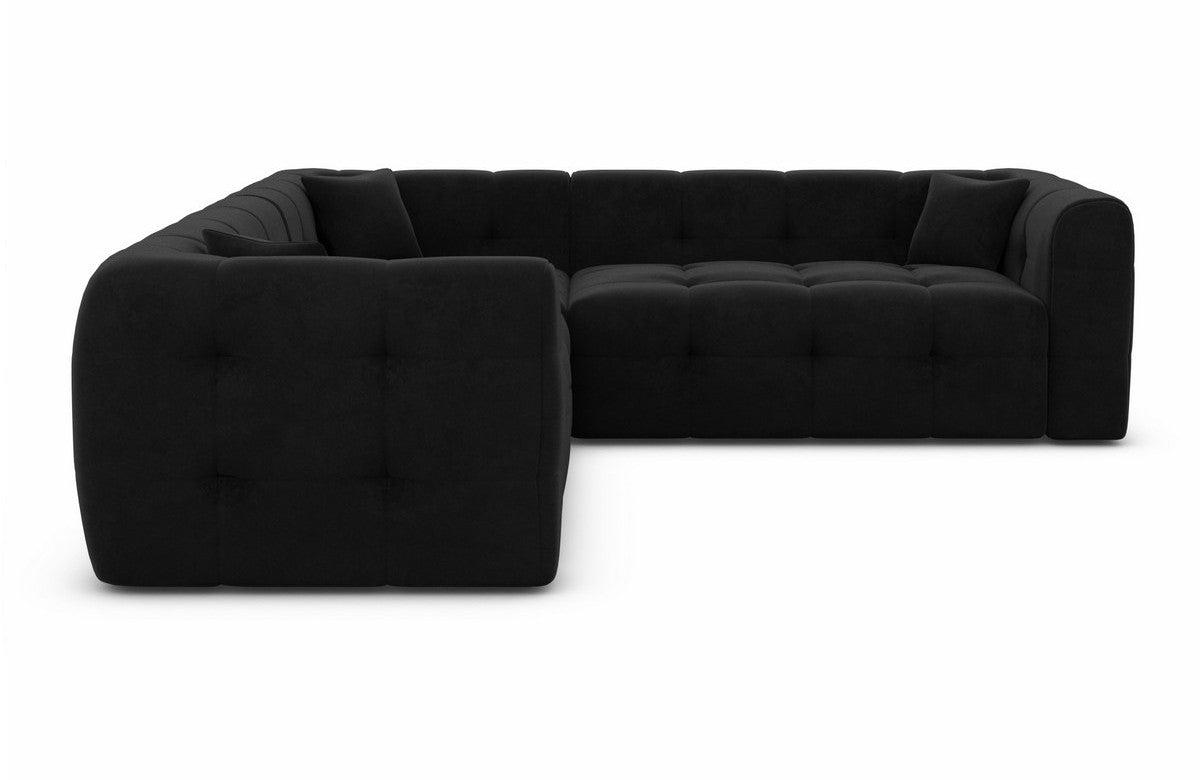 Ecksofa Sevilla Stoff L-Form Schwarz