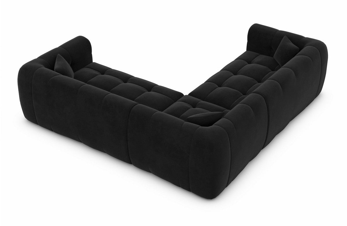 Ecksofa Sevilla Stoff L-Form Schwarz