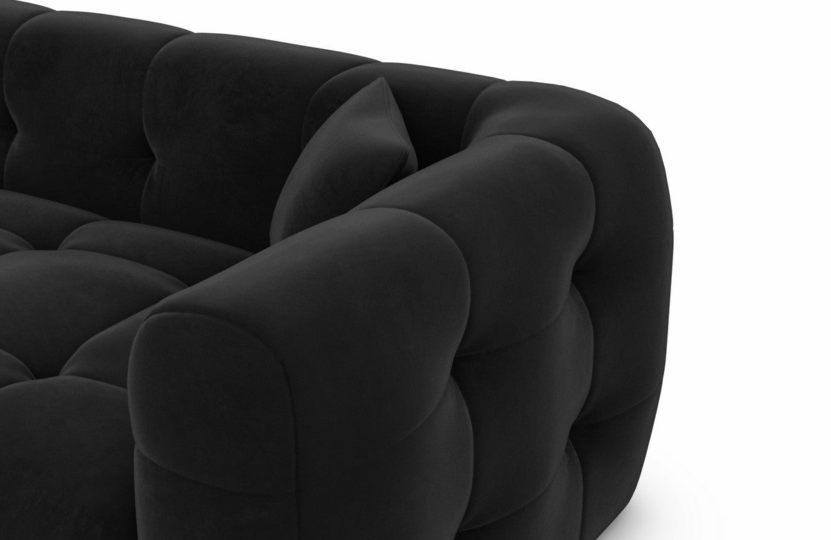 Ecksofa Sevilla Stoff L-Form Schwarz
