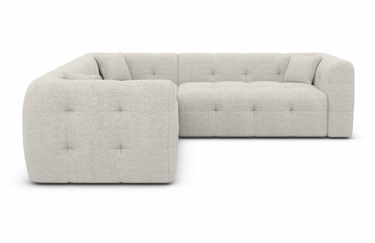 Stoff Ecksofa Sevilla L-Form Pearl