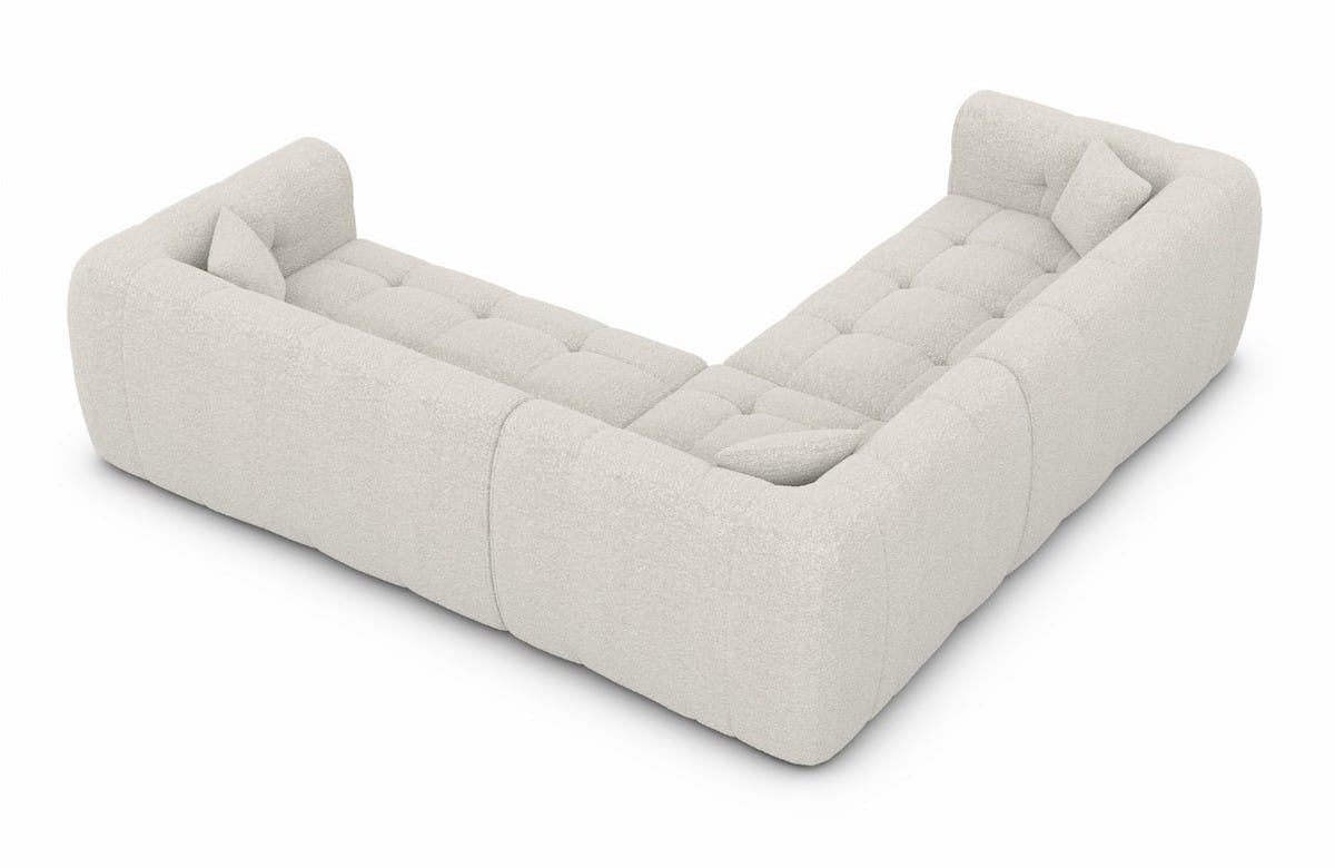 Stoff Ecksofa Sevilla L-Form Pearl