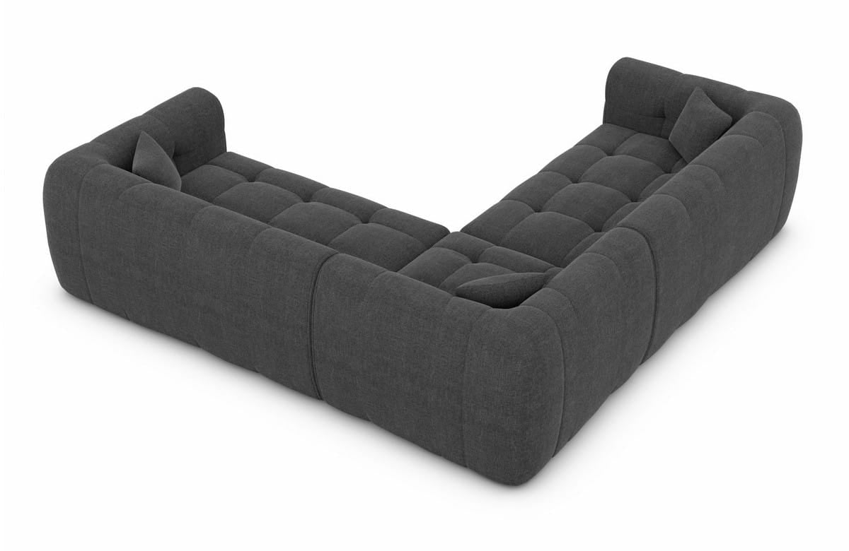 Stoff Ecksofa Sevilla L-Form Anthrazit