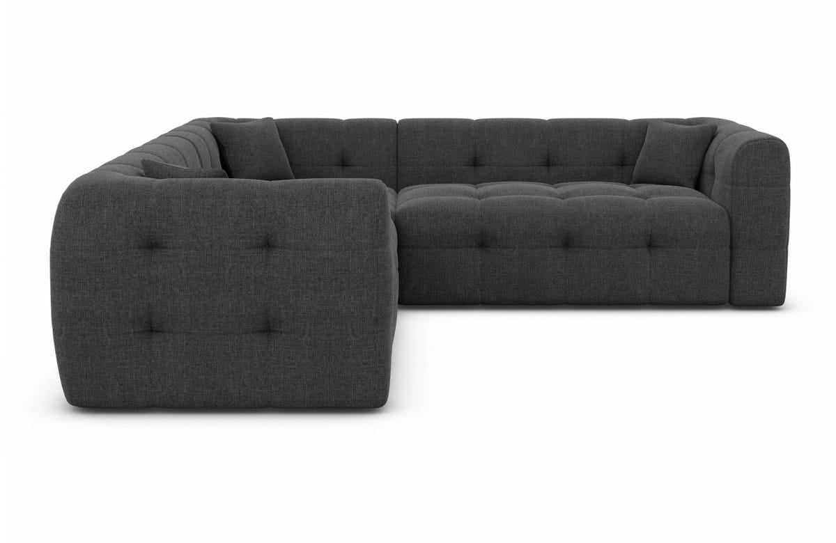 Stoff Ecksofa Sevilla L-Form Anthrazit