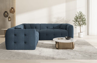 Stoff Ecksofa Sevilla L-Form Blau