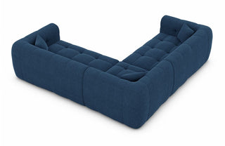 Stoff Ecksofa Sevilla L-Form Blau