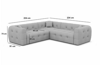 Stoff Ecksofa Sevilla L-Form Blau