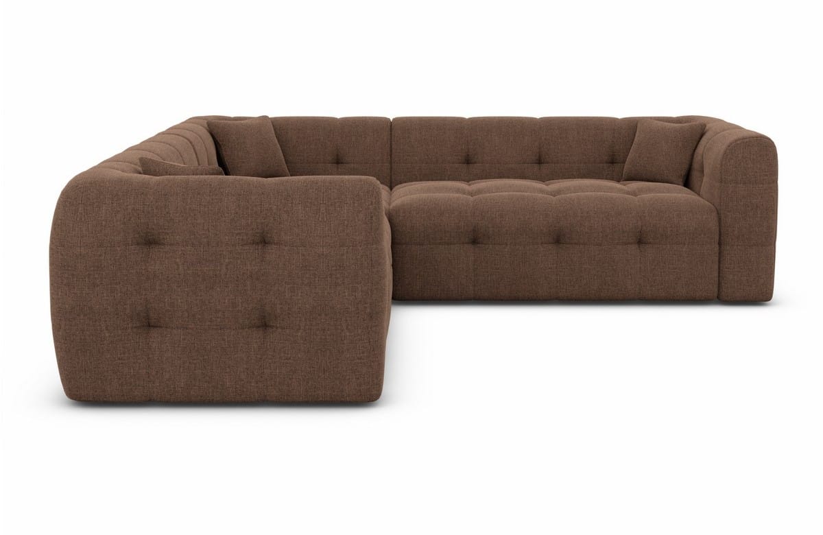Stoff Ecksofa Sevilla L-Form braun