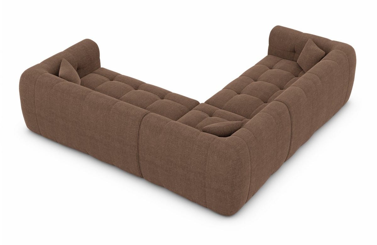 Stoff Ecksofa Sevilla L-Form braun