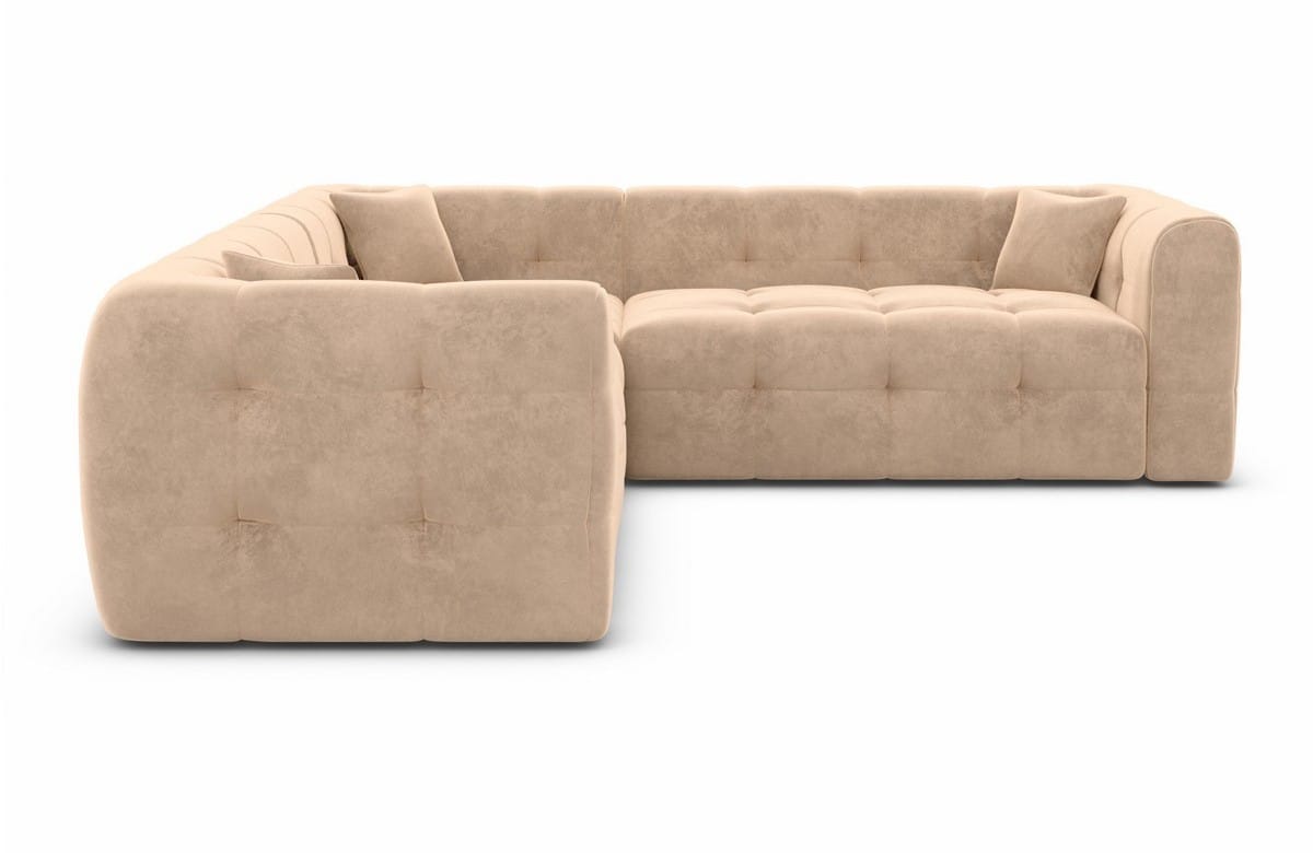 Stoff Ecksofa Sevilla L-Form Beige