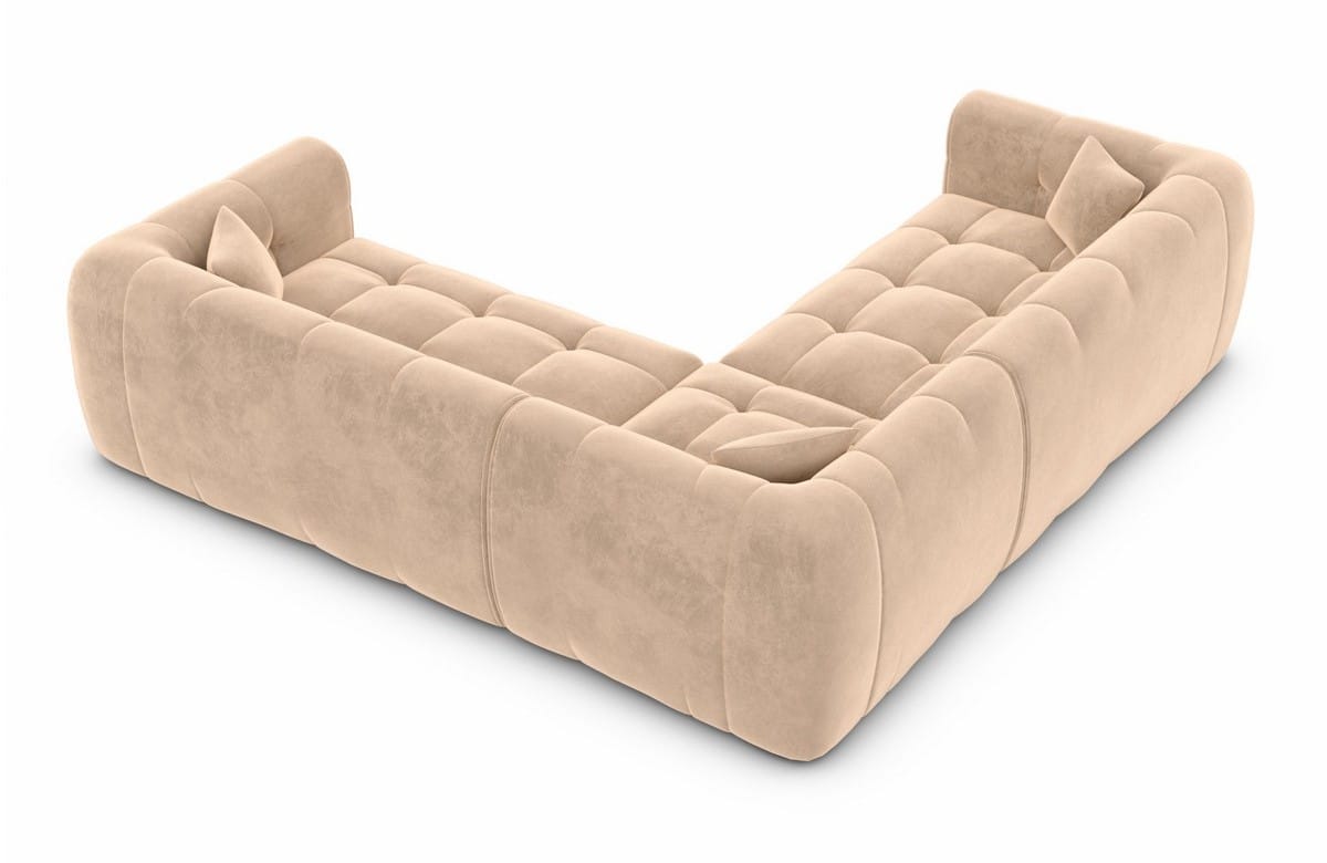 Stoff Ecksofa Sevilla L-Form Beige