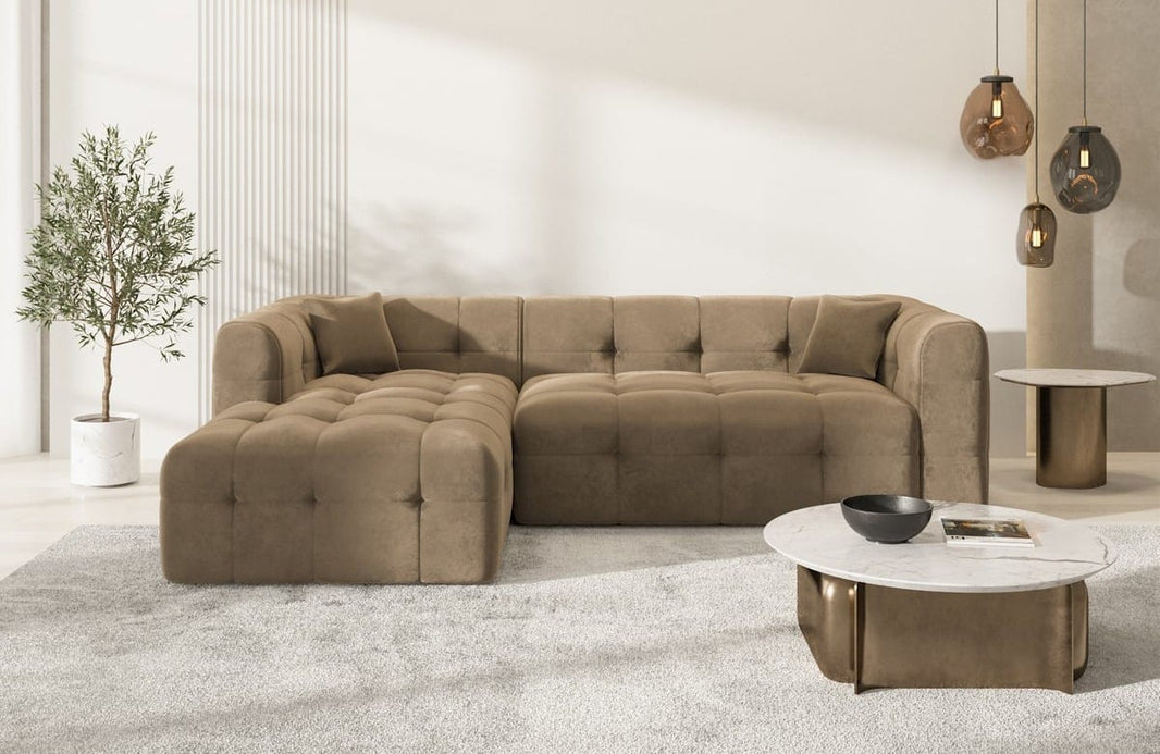 Couch Sevilla L Form in Stoff