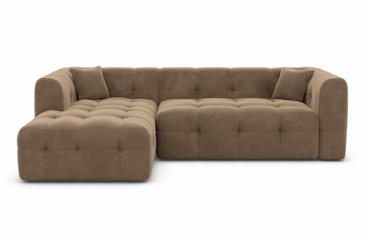 Couch Sevilla L Form in Stoff braun