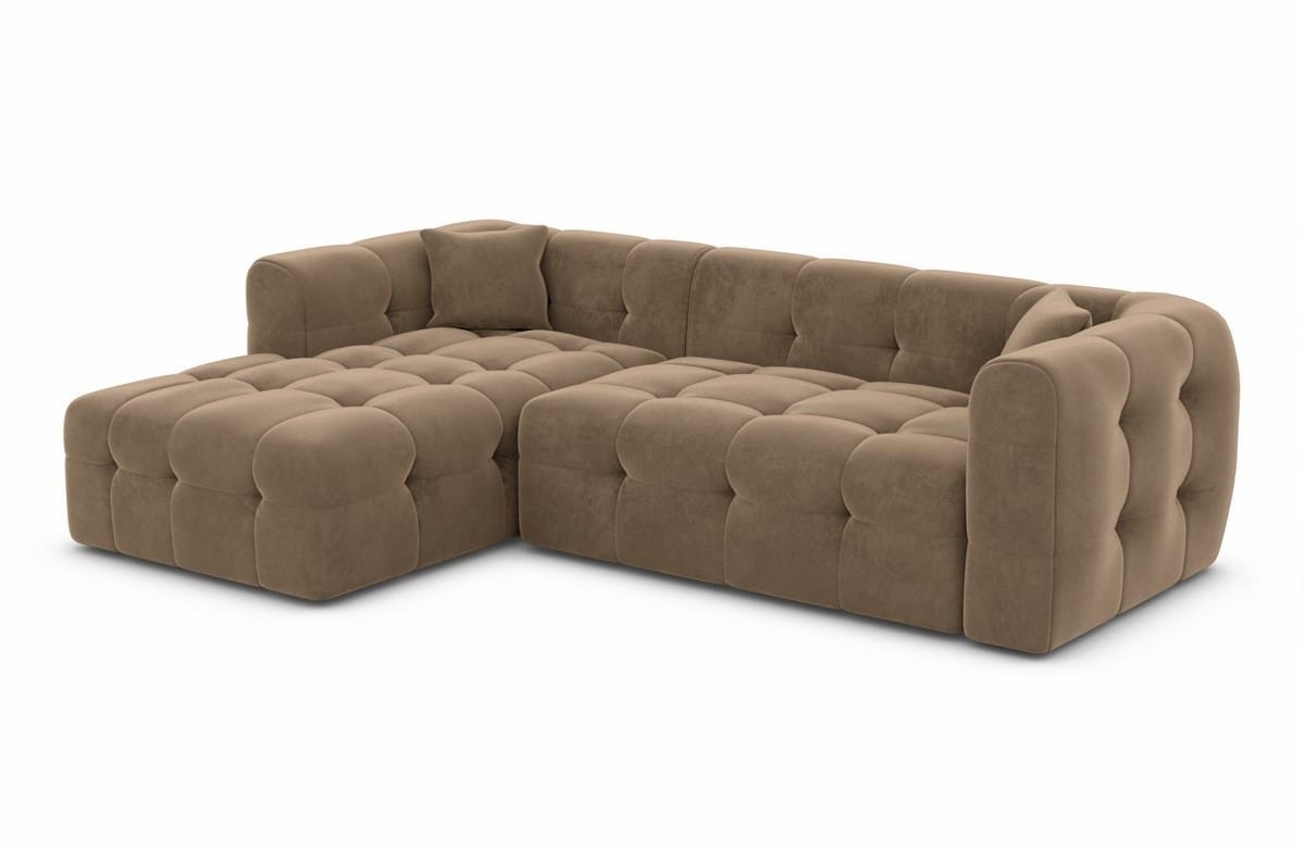 Couch Sevilla L Form in Stoff braun