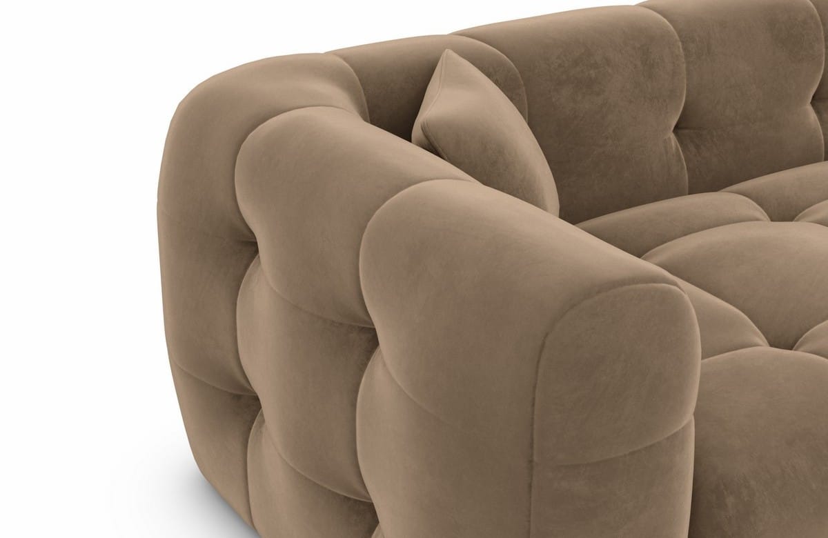 Couch Sevilla L Form in Stoff braun