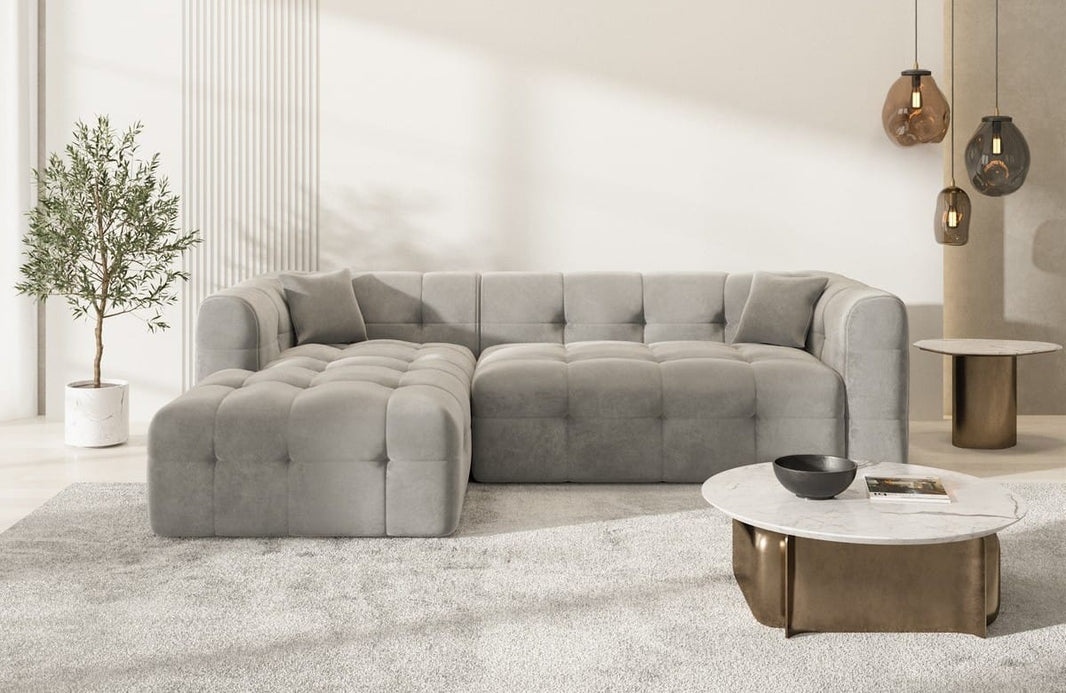 Couch Sevilla L-Form in Stoff