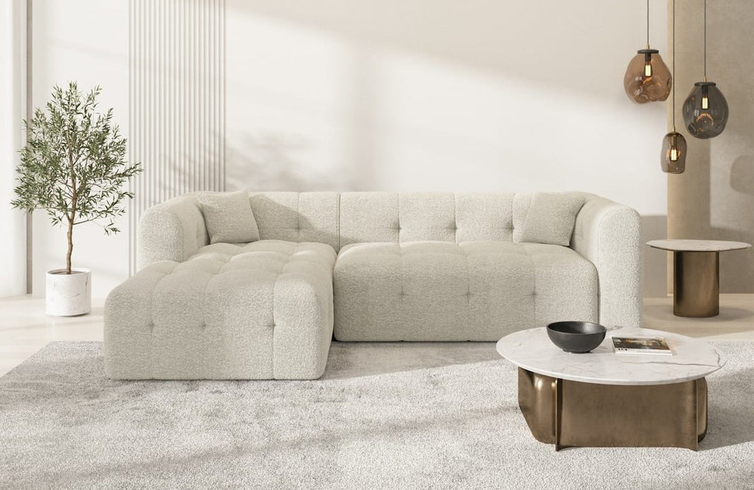 Couch Sevilla L-Form in Stoff