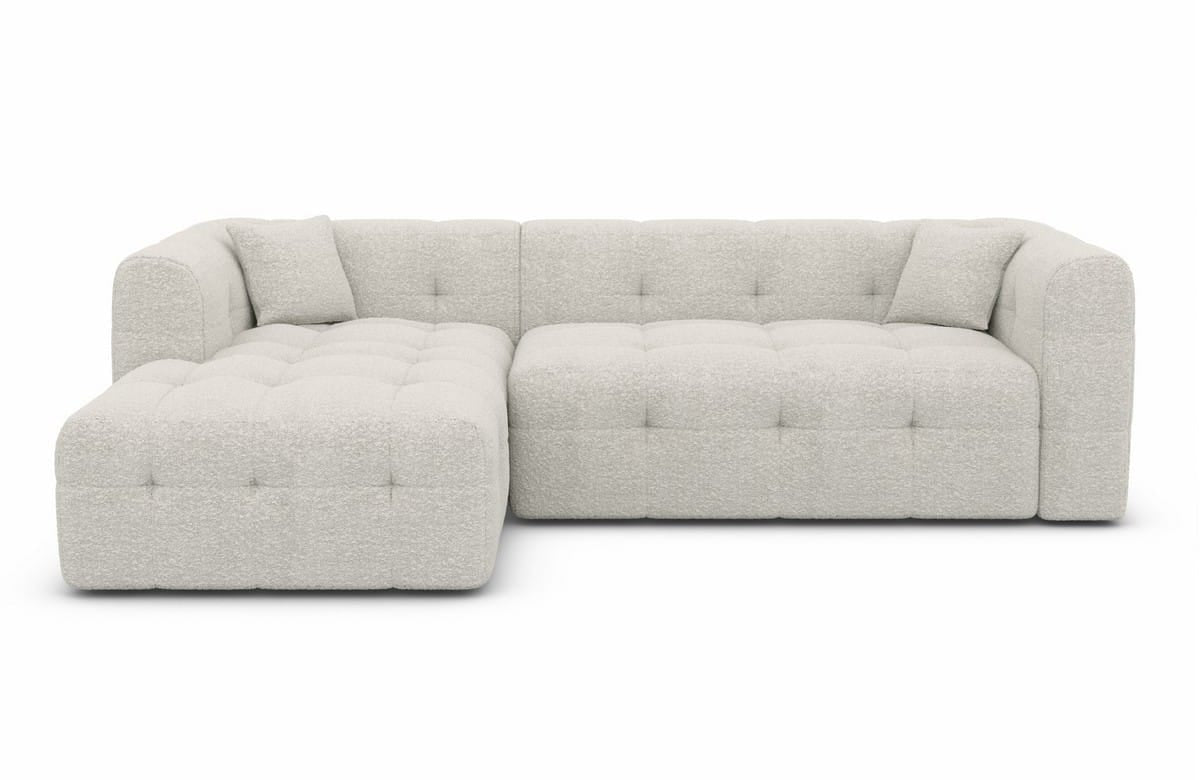 Couch Sevilla L-Form in Stoff Pearl