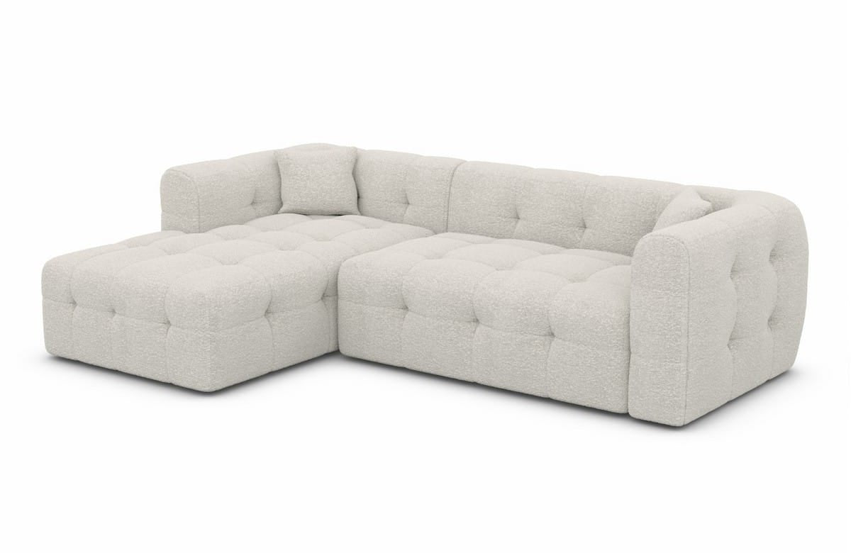 Couch Sevilla L-Form in Stoff Pearl