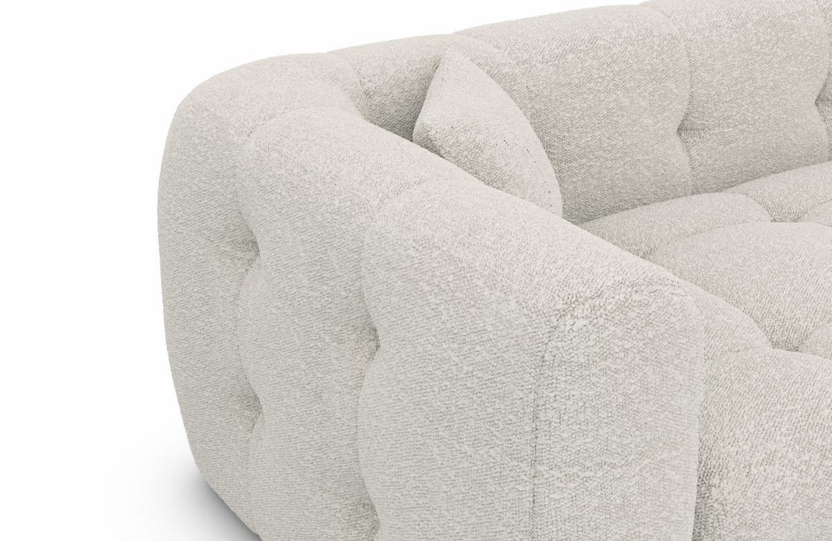 Couch Sevilla L-Form in Stoff Pearl