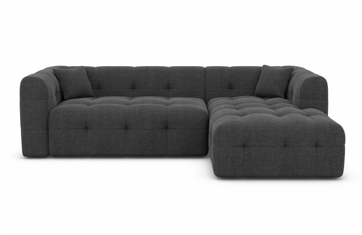 Couch Sevilla L-Form in Stoff Anthrazit