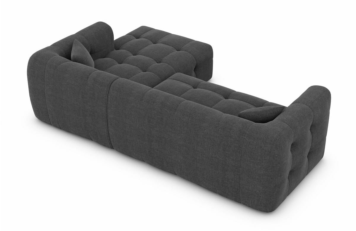 Couch Sevilla L-Form in Stoff Anthrazit
