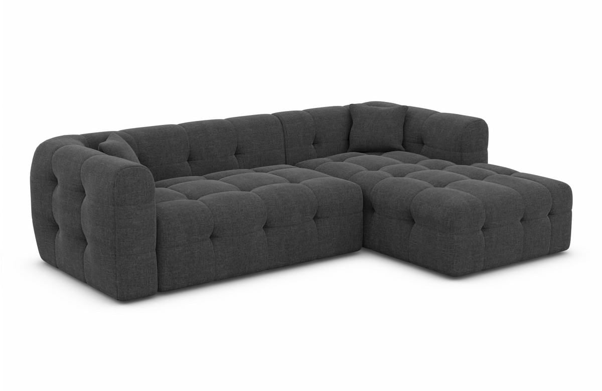 Couch Sevilla L-Form in Stoff Anthrazit