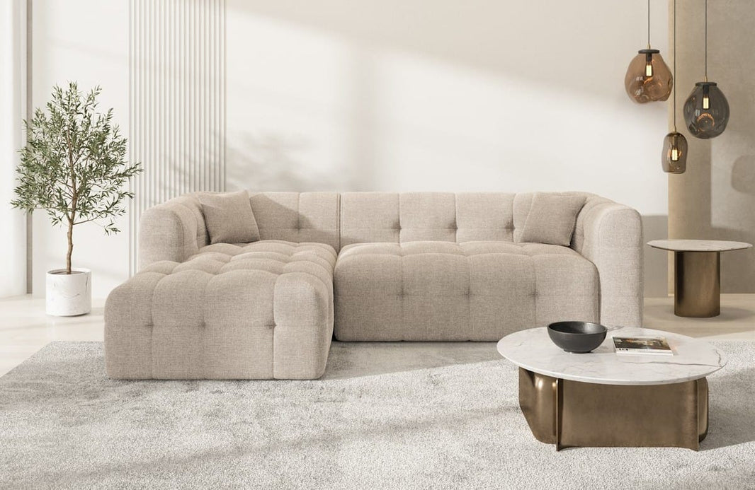 Couch Sevilla L-Form in Stoff