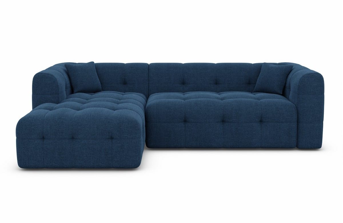 Couch Sevilla L-Form in Stoff Blau