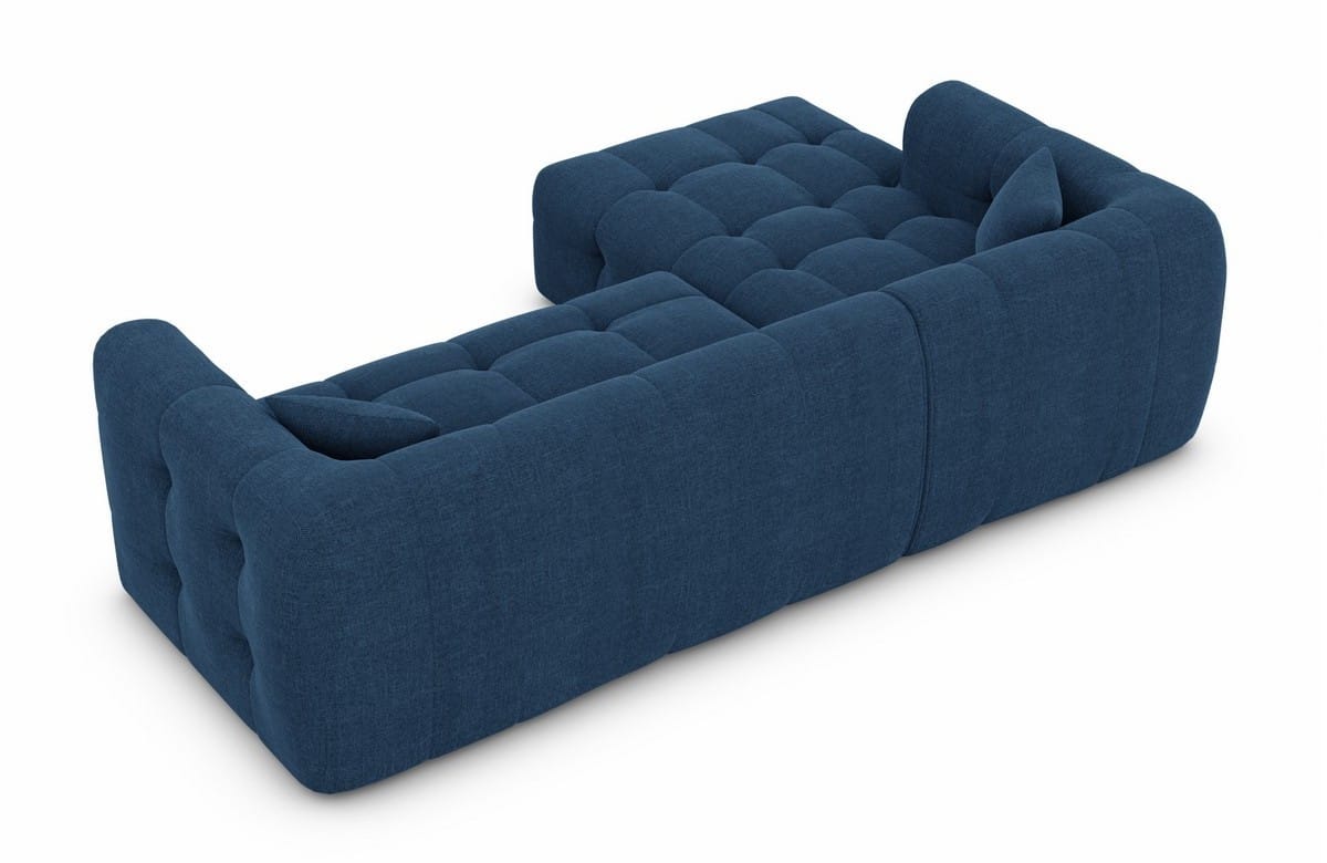 Couch Sevilla L-Form in Stoff Blau