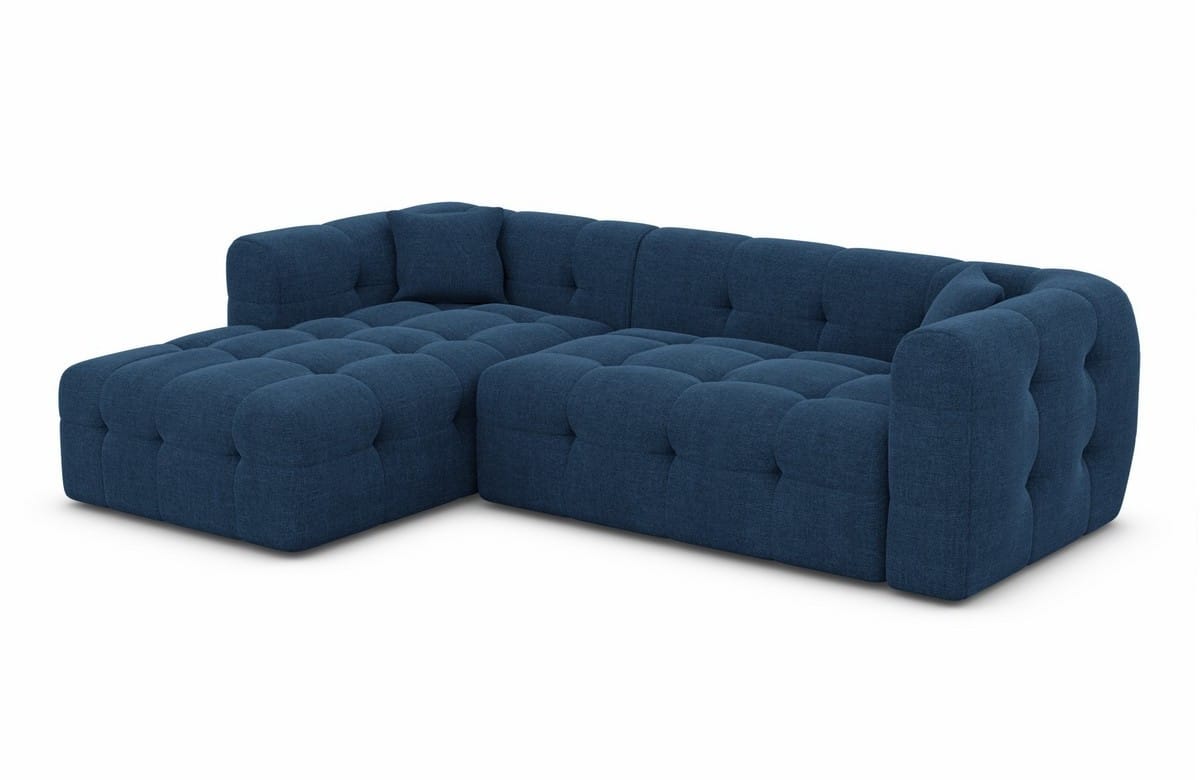 Couch Sevilla L-Form in Stoff Blau