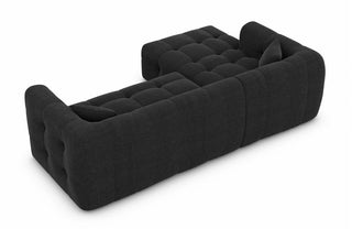 Couch Sevilla L-Form in Stoff Schwarz