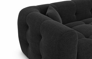 Couch Sevilla L-Form in Stoff Schwarz