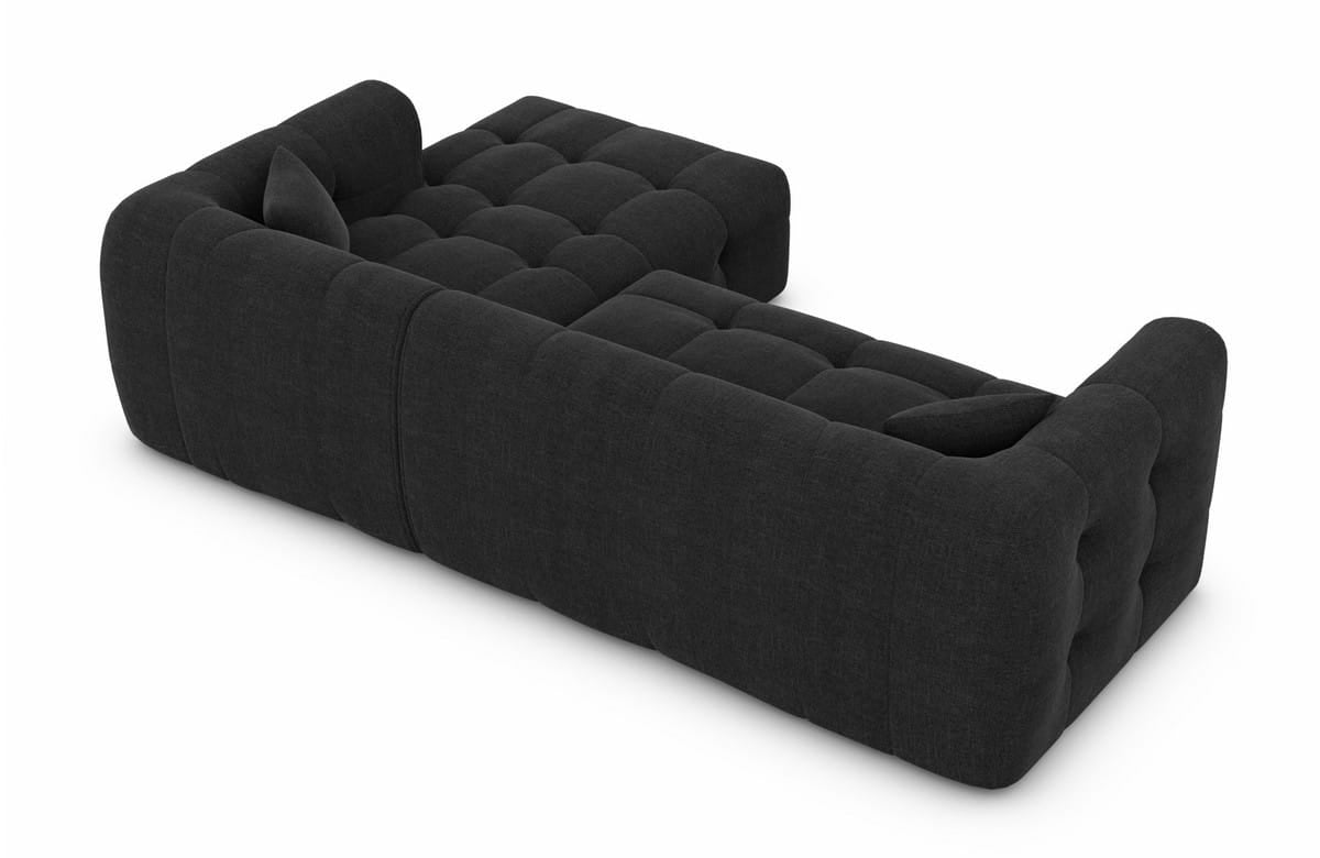 Couch Sevilla L-Form in Stoff schwarz