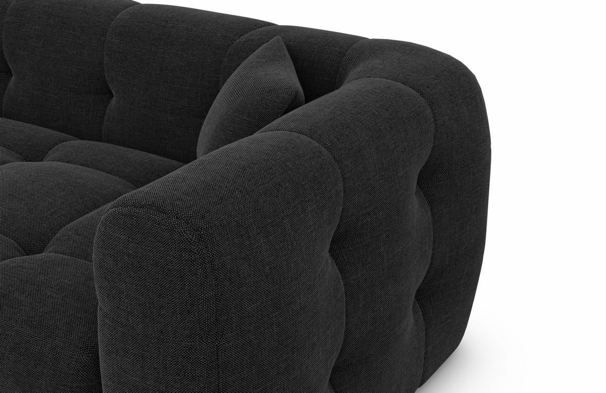 Couch Sevilla L-Form in Stoff schwarz