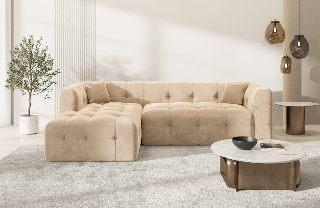 Couch Sevilla L-Form in Stoff