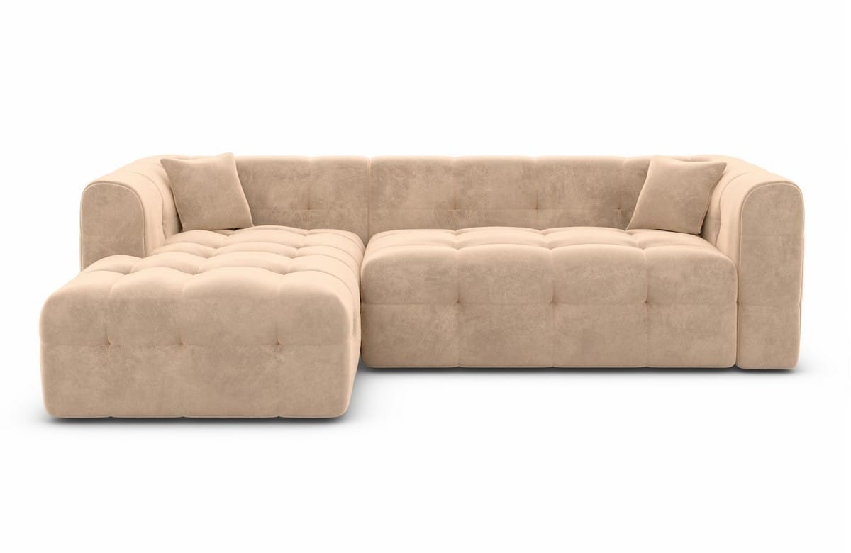 Couch Sevilla L-Form in Stoff Beige