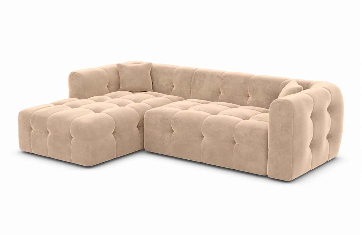Couch Sevilla L-Form in Stoff Beige