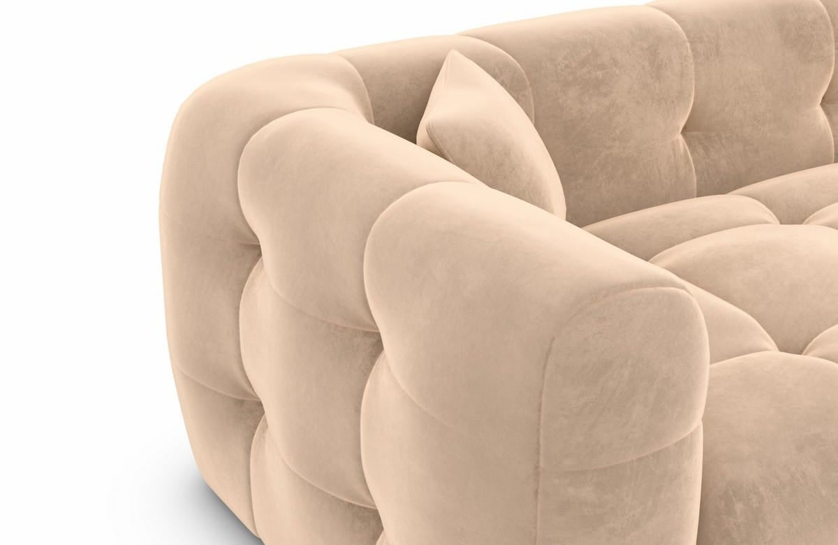 Couch Sevilla L-Form in Stoff Beige