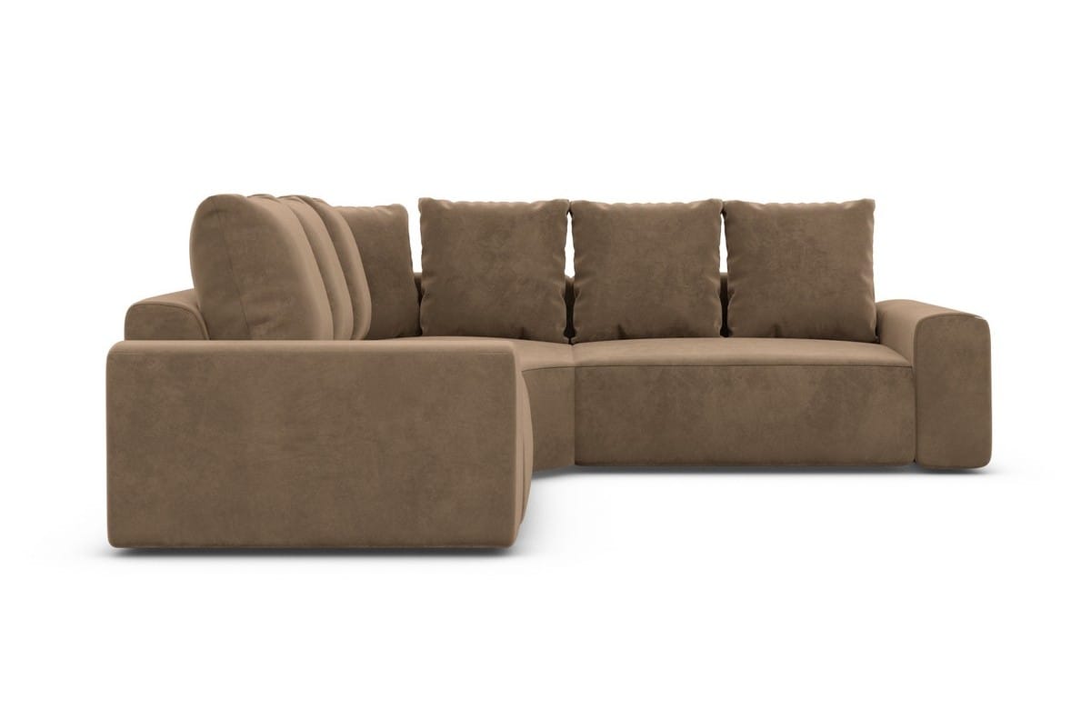 Couch Gomera L-Form in Stoff Braun