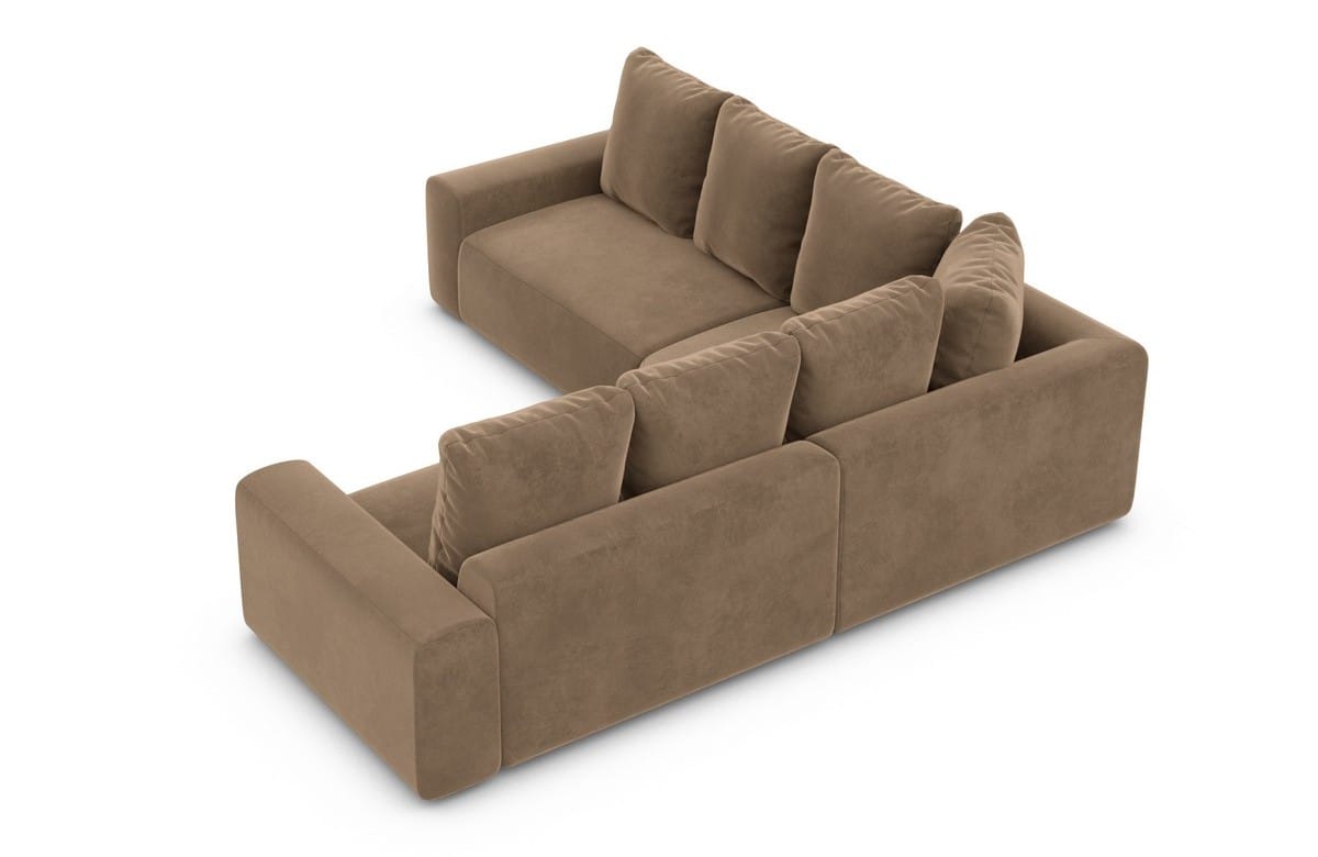 Couch Gomera L-Form in Stoff Braun
