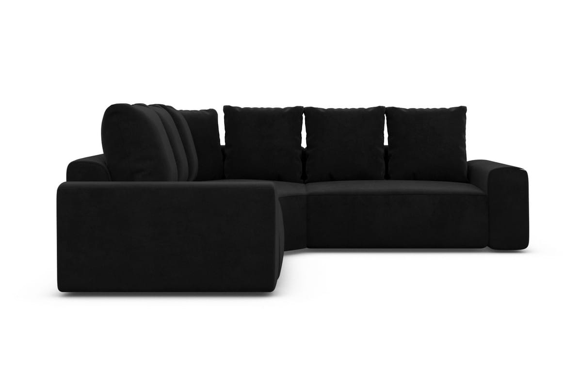 Couch Gomera L-Form in Stoff Schwarz